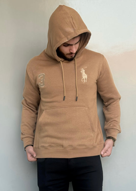 0.01 COZY CLASSIC FLEECE HOODIE-TAN