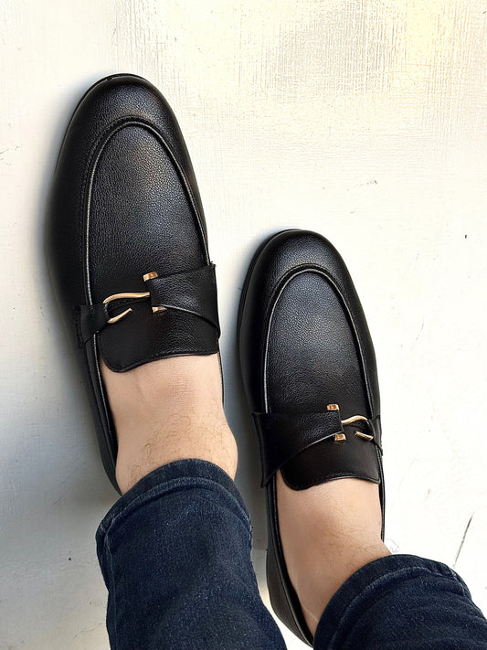 009 MANMADE STYLISH SHOES-BLACK
