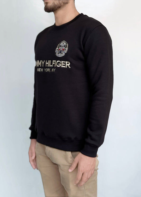 SOFT COTTON FLEECE SWEATSHIRT'S-BLACK