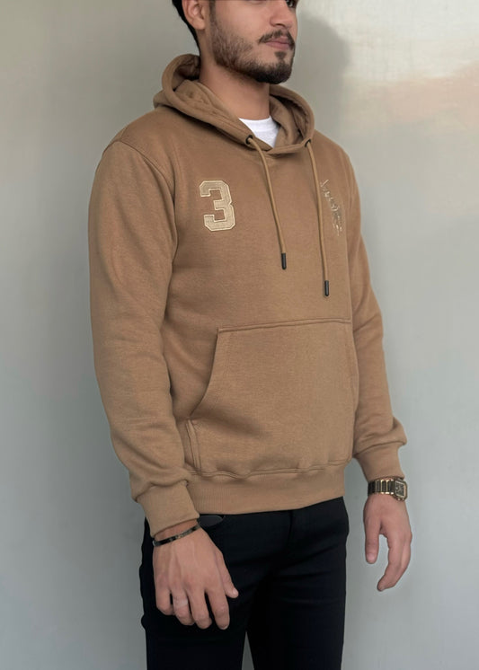 0.01 COZY CLASSIC FLEECE HOODIE-TAN
