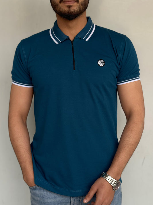 LUXURY COTTON HALF SLEEVES POLO-ZINC