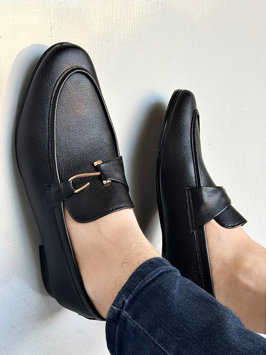 009 MANMADE STYLISH SHOES-BLACK