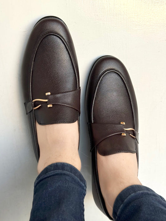 010 MANMADE STYLISH SHOES-BROWN