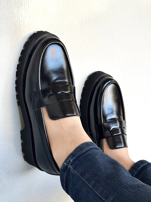 0013 IMPORTED HIGH SOLE SHOES-BLACK