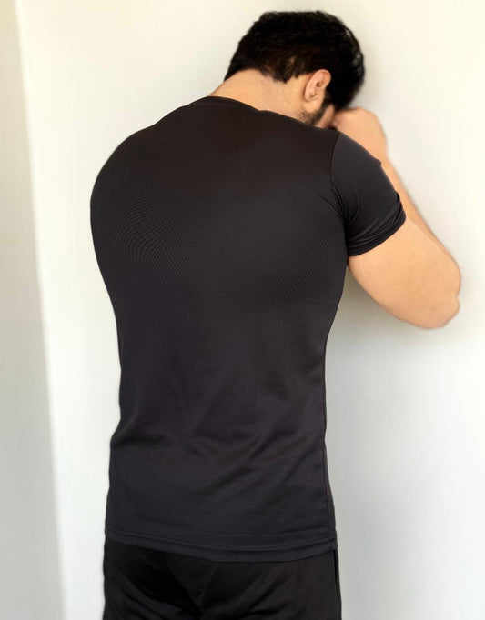 STRETCH EASE T-SHIRT FOR GYM WEAR SHIRT FOR MEN'S - BLACK